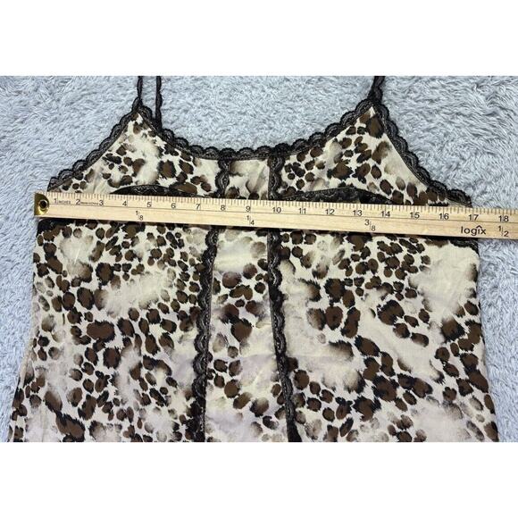 Womens Vintage Y2K Large Cheetah Leopard Print Lace Tank Cami Top HIP Never Worn - Picture 5 of 10